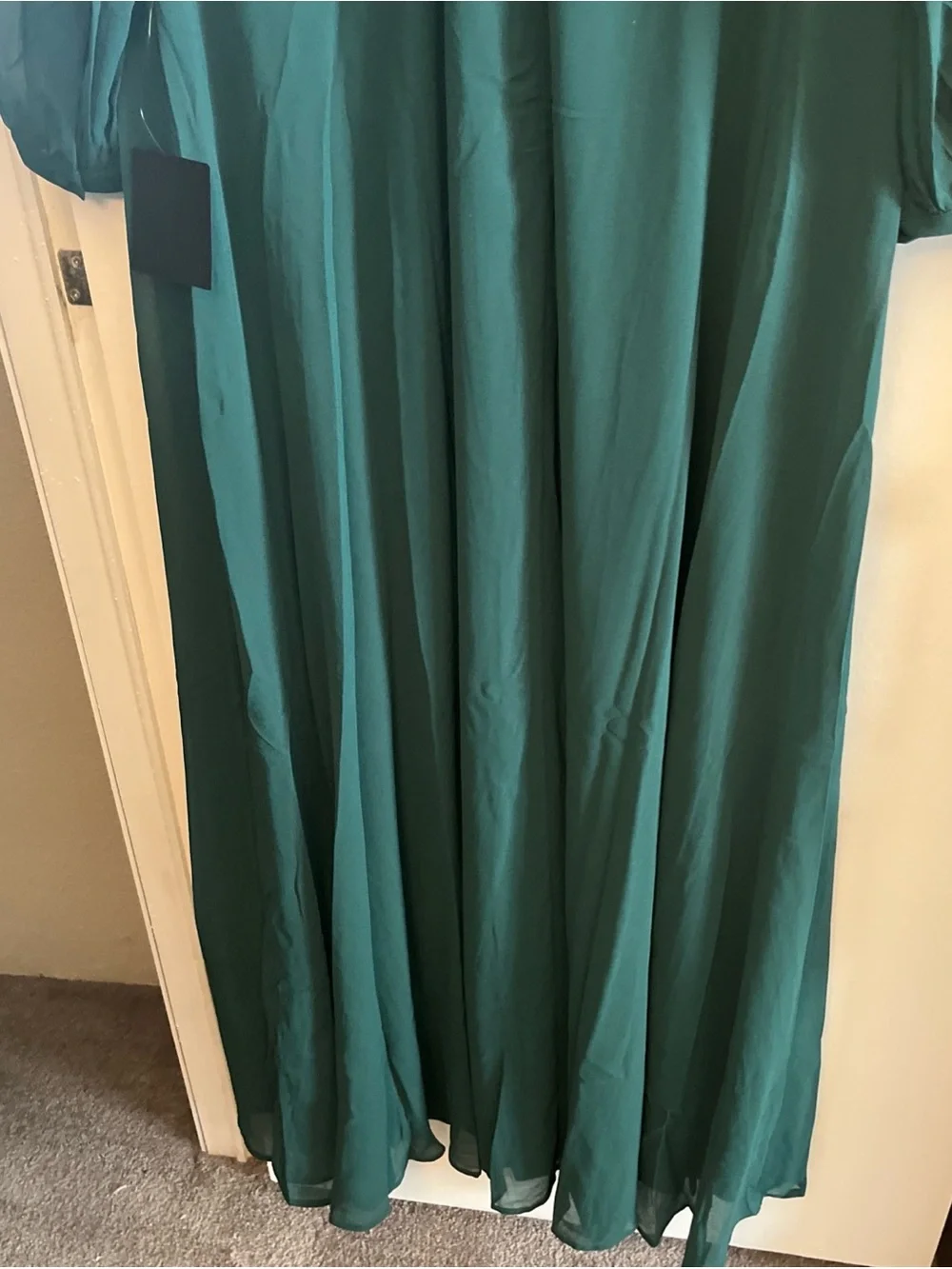 Lulu's Teal Green Long Sleeve V-Neck Maxi Dress